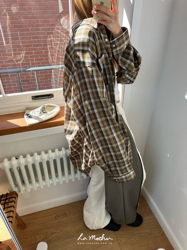 格紋百搭襯衫外套